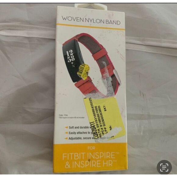 Fitbit Inspire & Inspire HR Pink Woven Nylon Band *New* - Picture 3 of 4